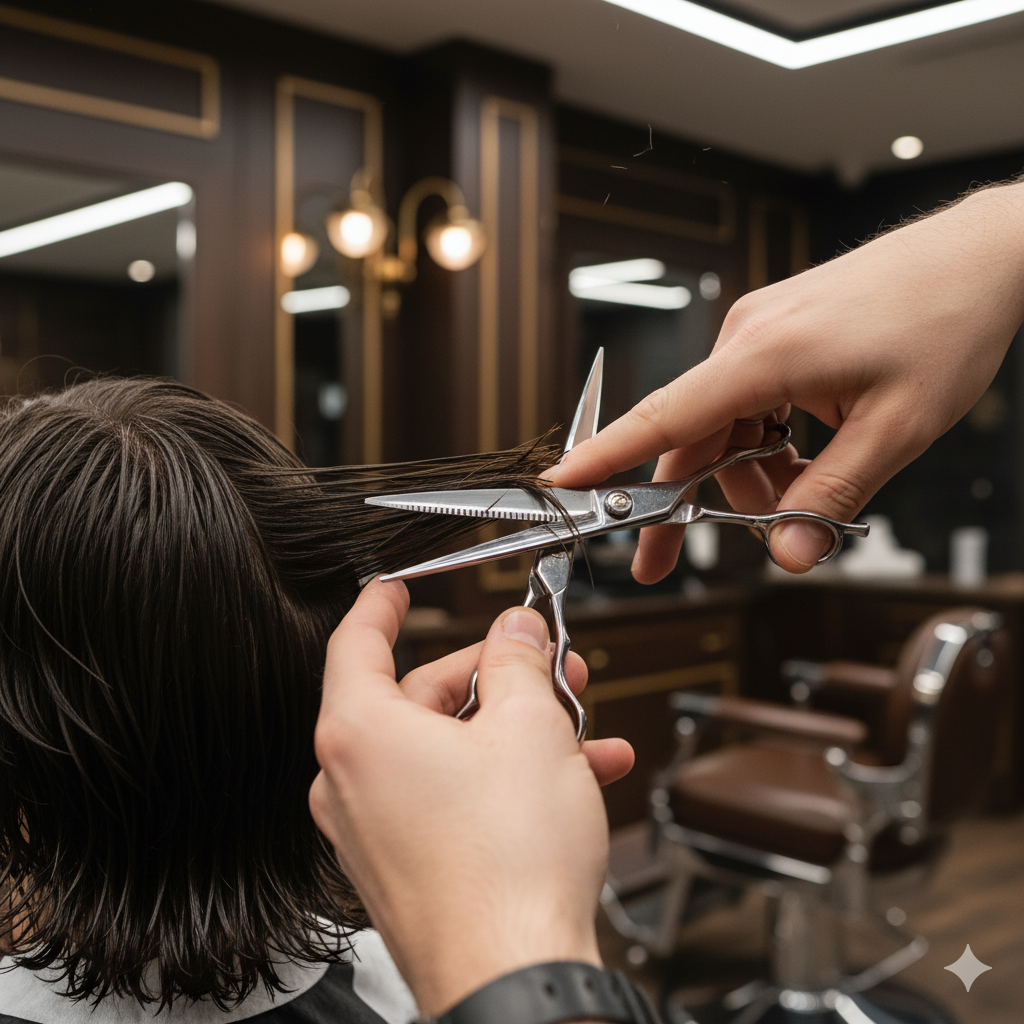 Corte de cabello texturizado con tijera